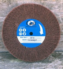 BF704 = Satin Finish Buff RED FINE 4" x 3/4"