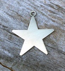 MSN53024 = Nickel Silver Shape - STAR with ONE RING 24ga  7/8''  (Pkg of 6)