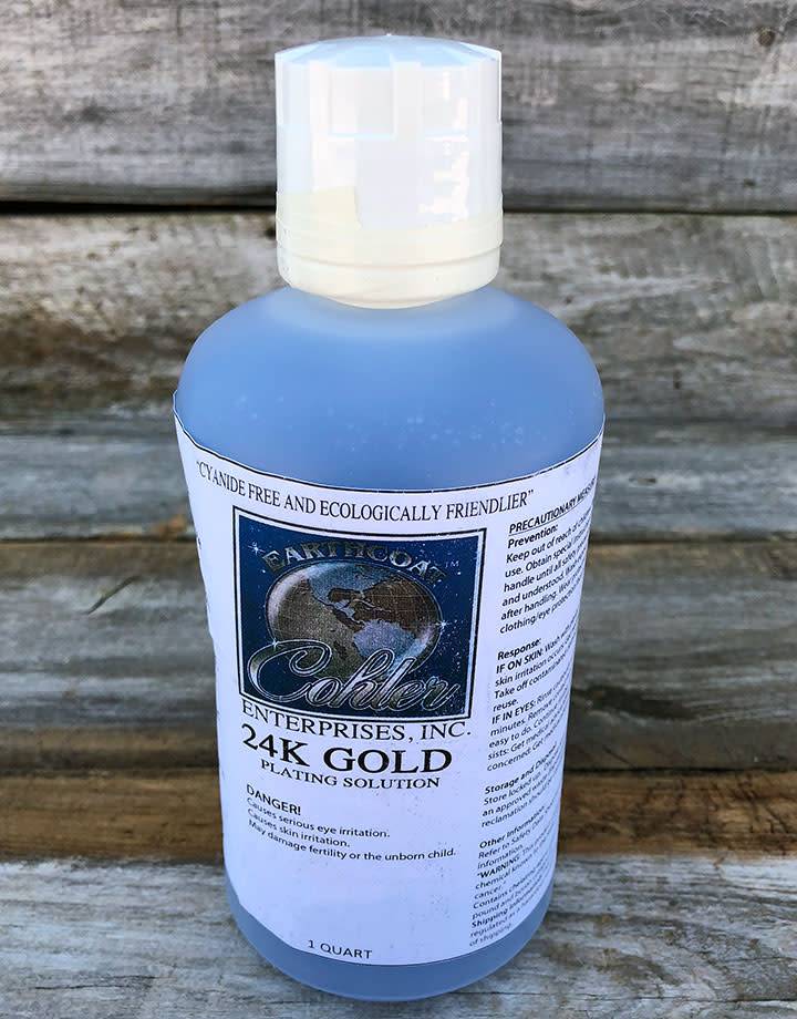 PM1034 = Earthcoat 24K Gold Cyanide Free Plating Solution 1qt (Ships UPS Ground Only)
