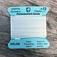 38.0832 = White Nylon Beading Cord #12 on Card with Needle