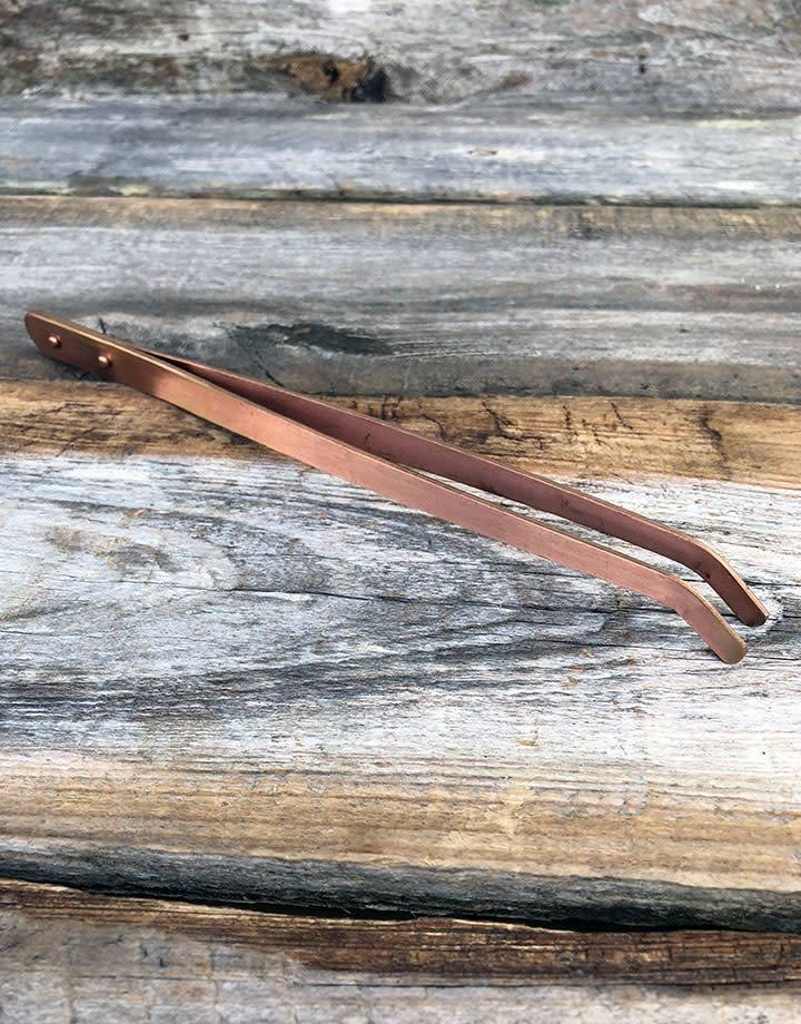 57.052 = Copper Tongs with Curved Tips