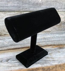 DBR1195 = Black Velvet Oval Bracelet T-Bar