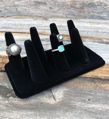 DRG1437 = Black Value Velvet Seven Finger Ring Display 6-3/4" x 3-7/8"