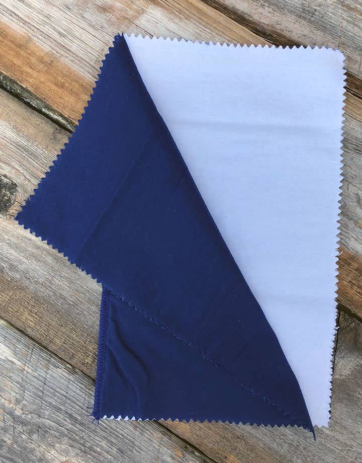 PS120 = Polishing Cloth 12'' x 15'' - 2 Part Blue & White