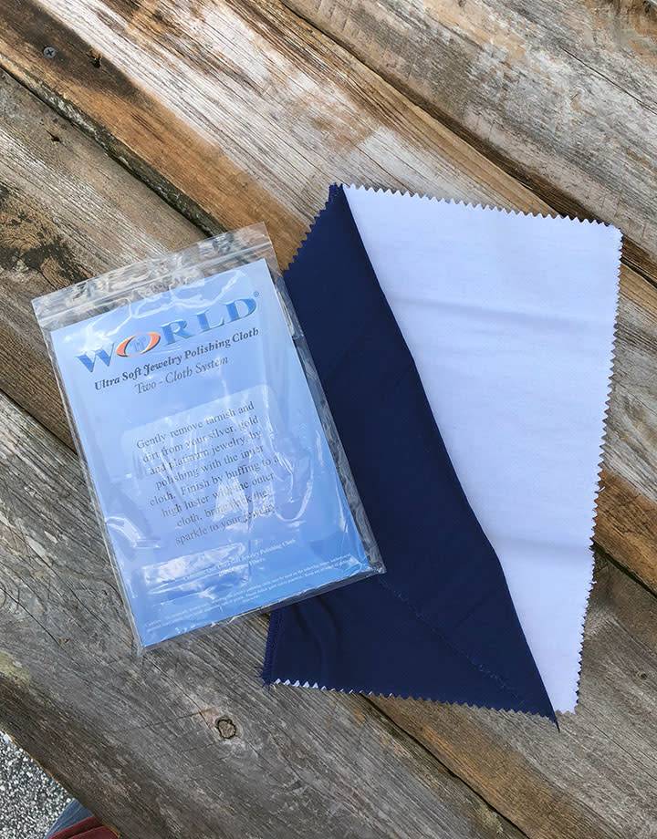 PS120 = Polishing Cloth 12'' x 15'' - 2 Part Blue & White