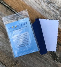 PS121 = Polishing Cloth 4'' x 6'' - 2 Part Blue & White