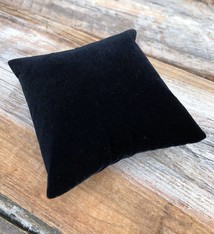 DIS1130 = Black Velvet Pillow for Watches or Bracelets 3''x3'' (Pkg of 5)