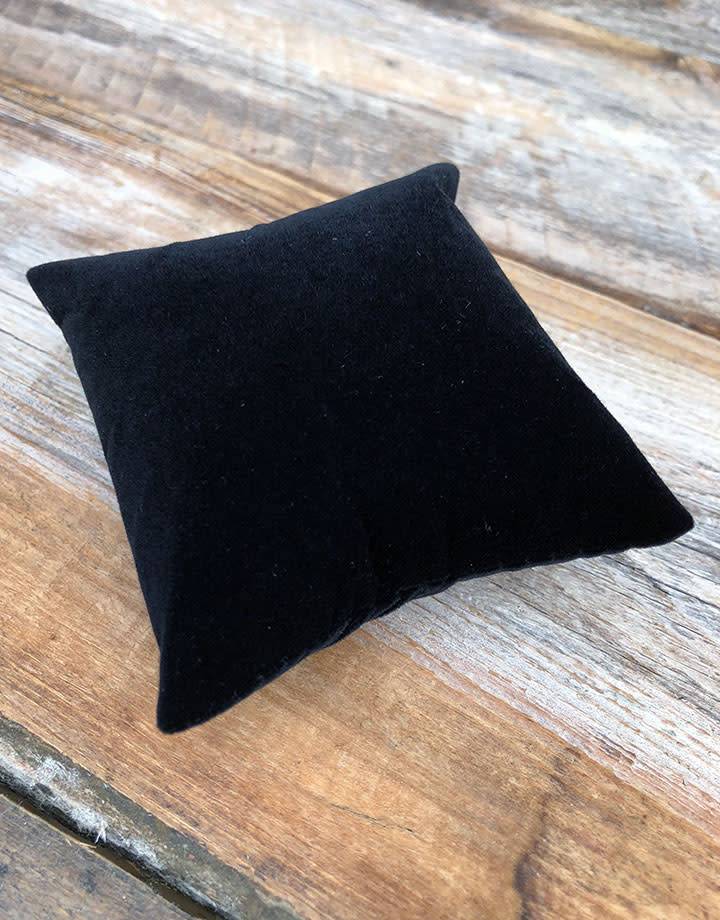 DIS1130 = Black Velvet Pillow for Watches or Bracelets 3''x3'' (Pkg of 5)