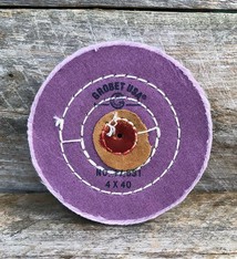 Grobet USA 17.531 = Berry Treated Muslin Buff with Leather Center 4'' x 40 ply