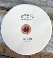 Grobet USA 17.776 = LEATHER CENTER MUSLIN BUFF 6'' UNSTITCHED