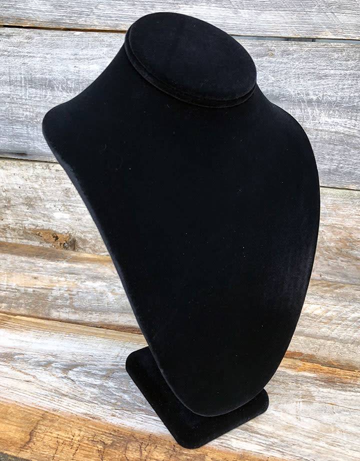 DCH1892 = Black Velvet Necklace Bust 11''H  x 7-3/4''W