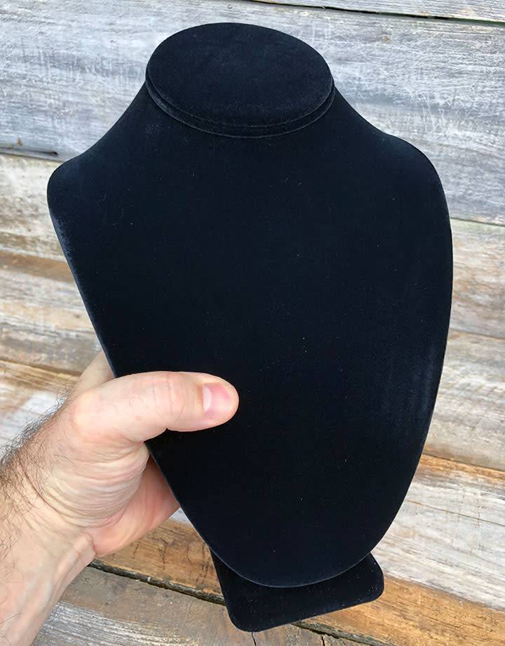 DCH1892 = Black Velvet Necklace Bust 11''H  x 7-3/4''W