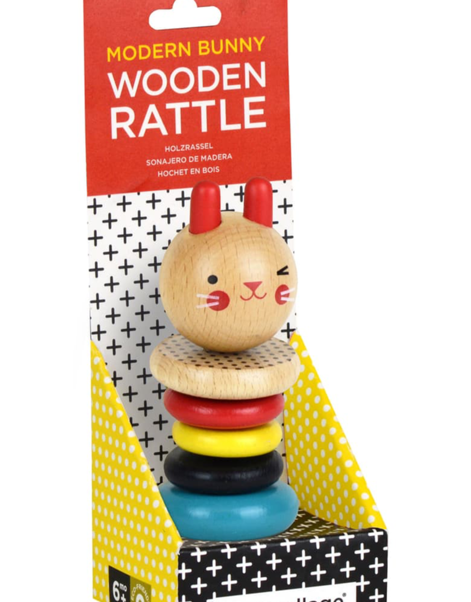 Modern Bunny Wood Rattle
