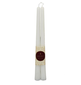 12" Beeswax Taper Pair-Pearl