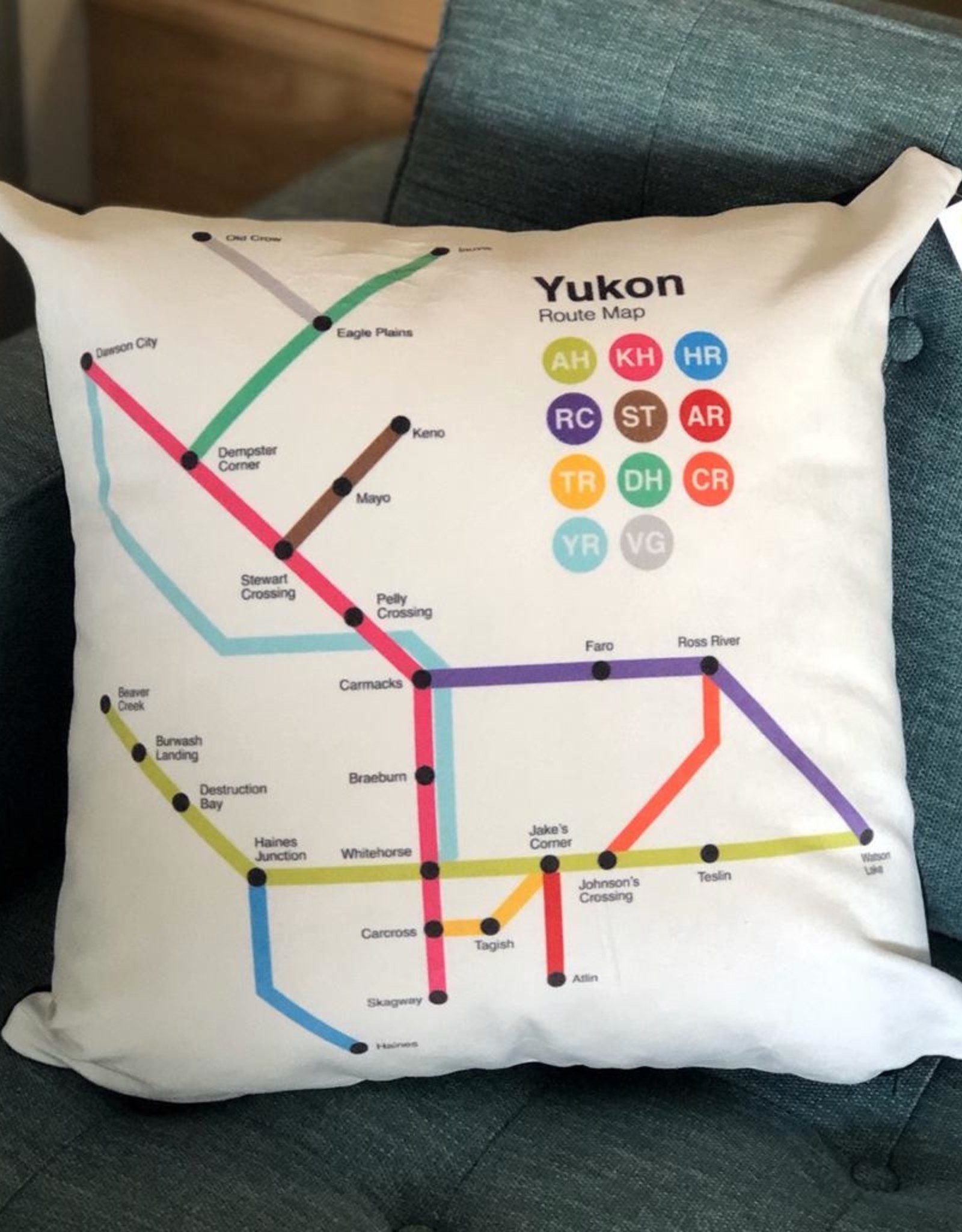 Yukon Route Map Pillow