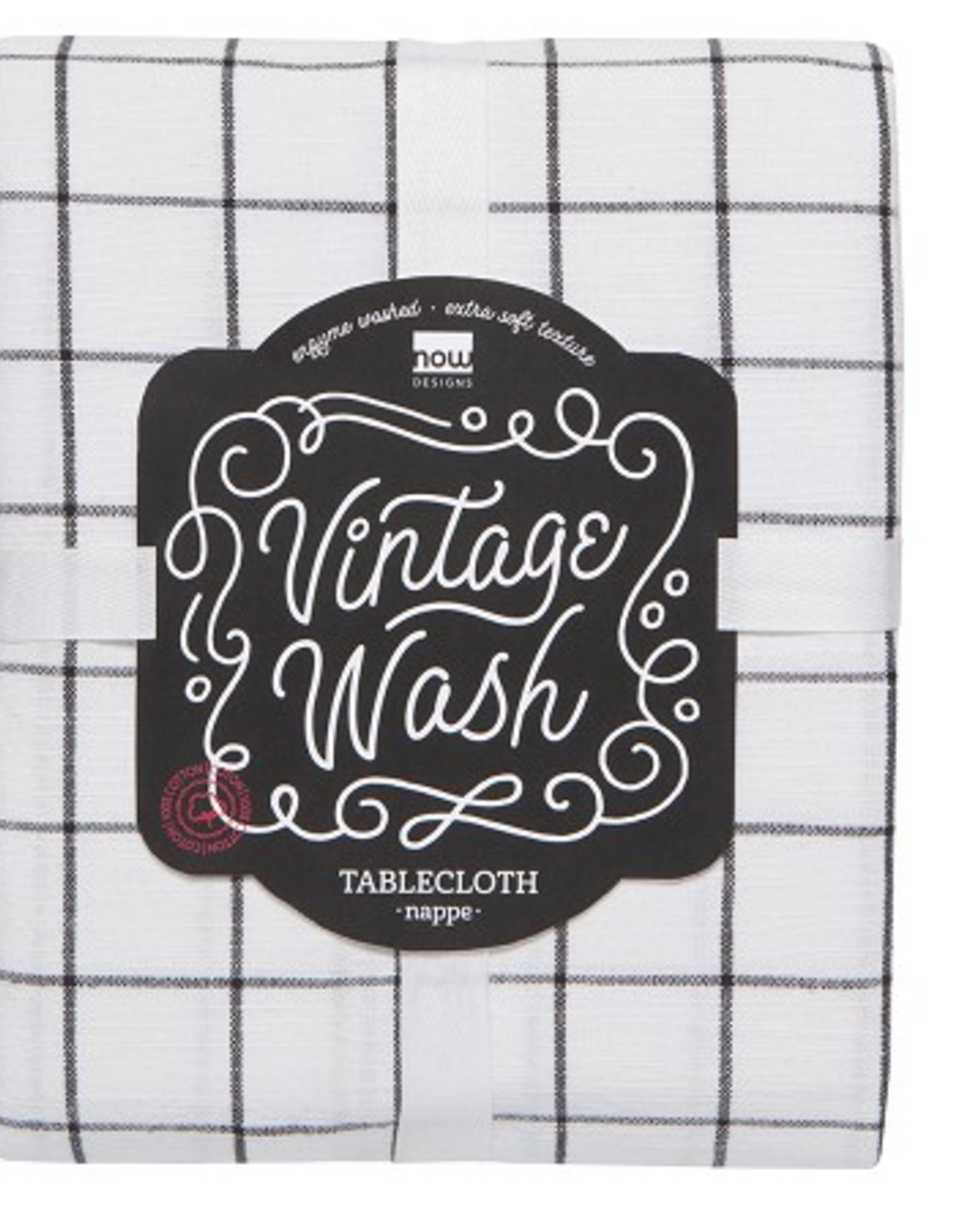 Vintage Wash Tablecloth-Black 60x90
