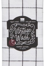 Vintage Wash Napkin-Black Set 4