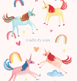 Paper E Clips-French Unicorns Card-9301