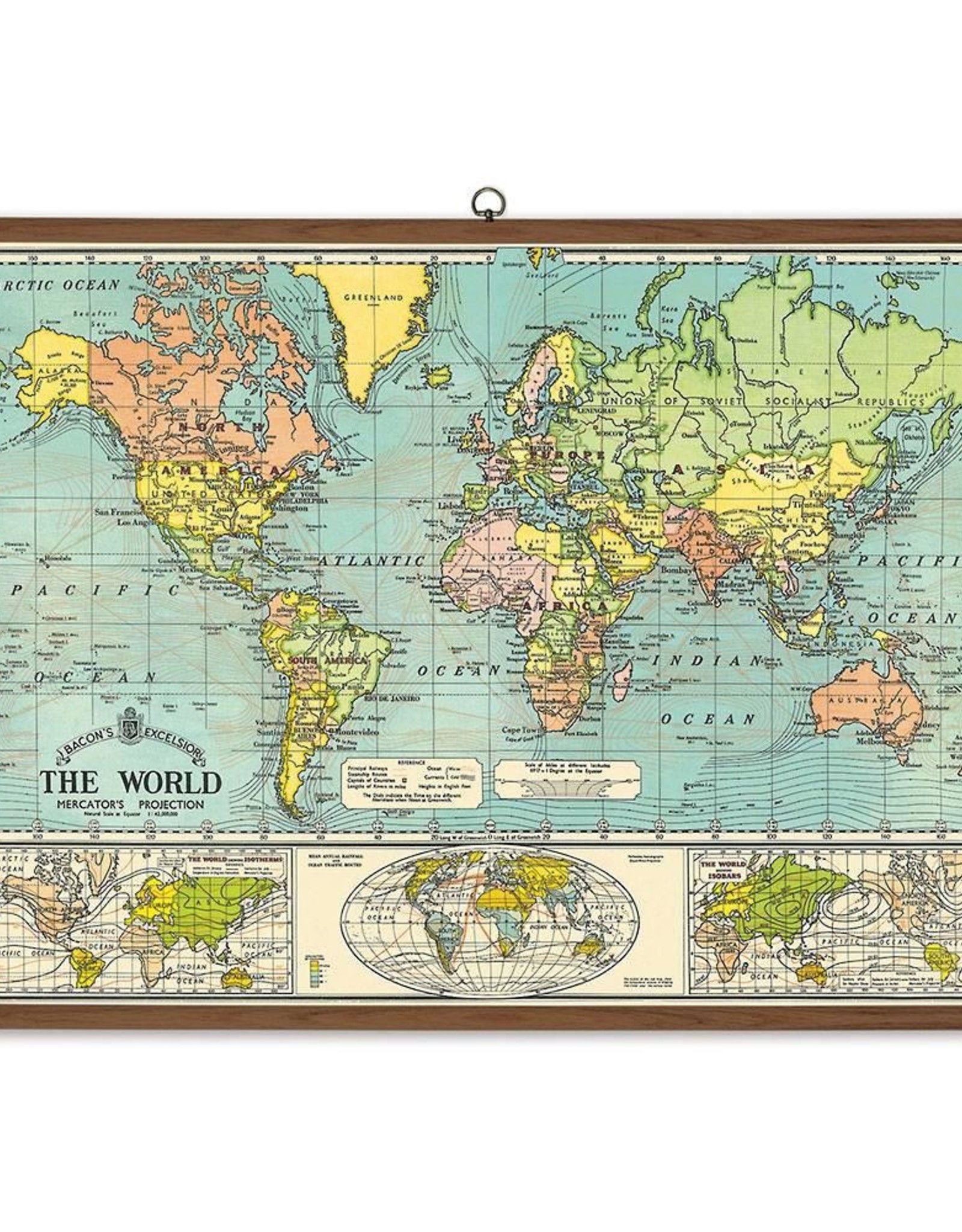 Vintage Style School Chart - World Map