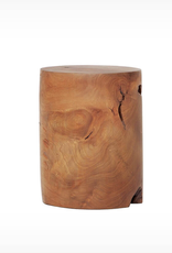 EQ3 Solid Wood Stool - Teak-Cylinder