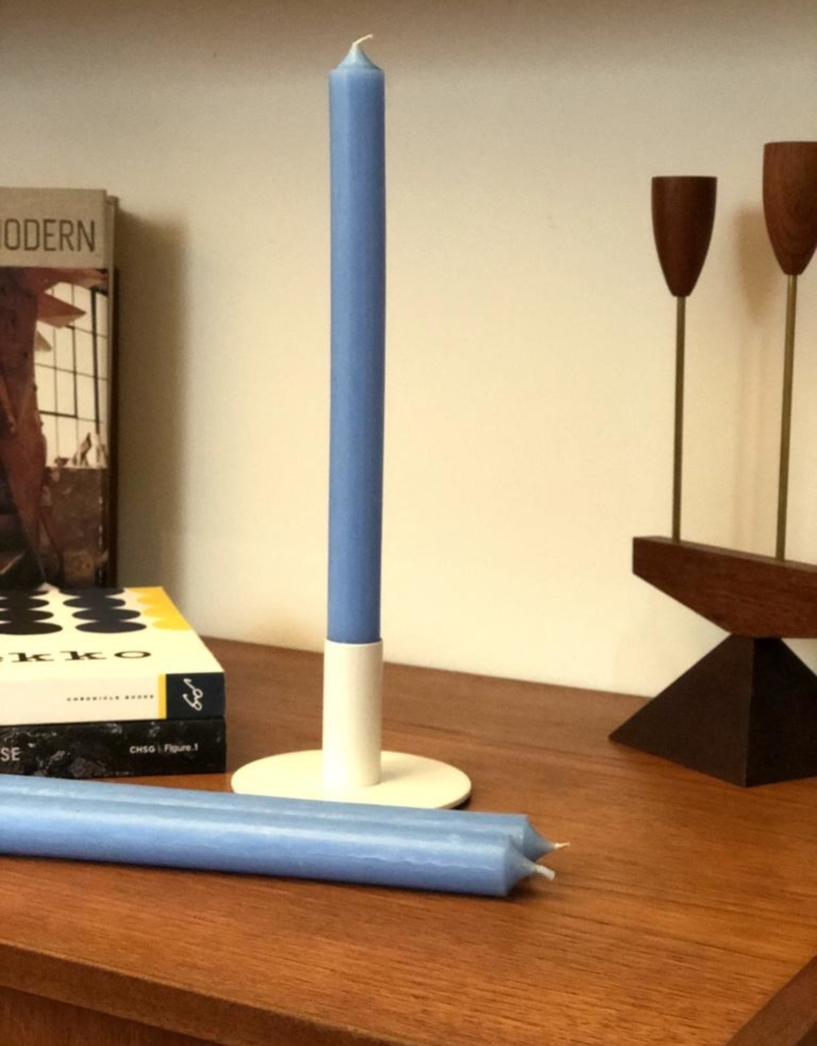 Modern Dinner Candle, Light Blue