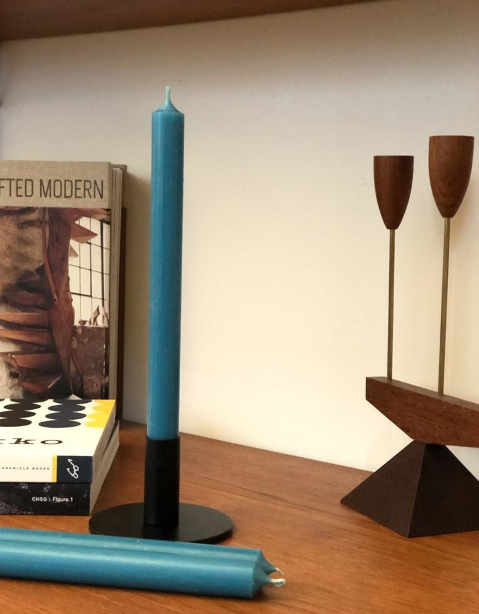 Modern Dinner Candle, Turquoise