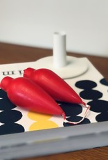 Danish Drop Candles 4" Pair, Red