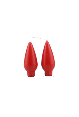 Danish Drop Candles 4" Pair, Red