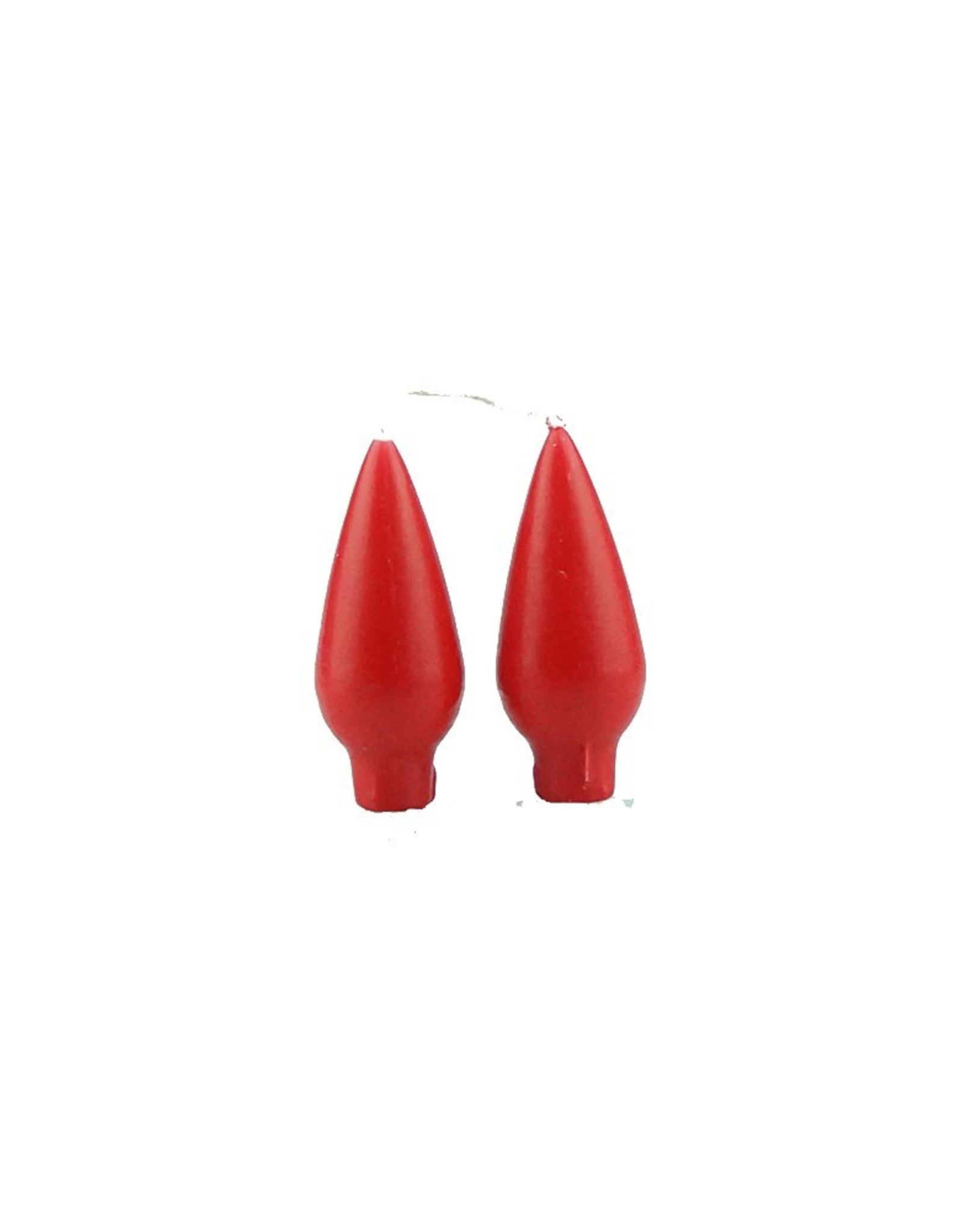 Danish Drop Candles 4" Pair, Red