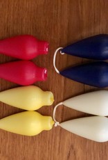Danish Drop Candles 4" Pair, Red
