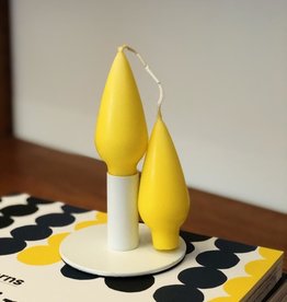 Danish Drop Candles 4" Pair, Yellow