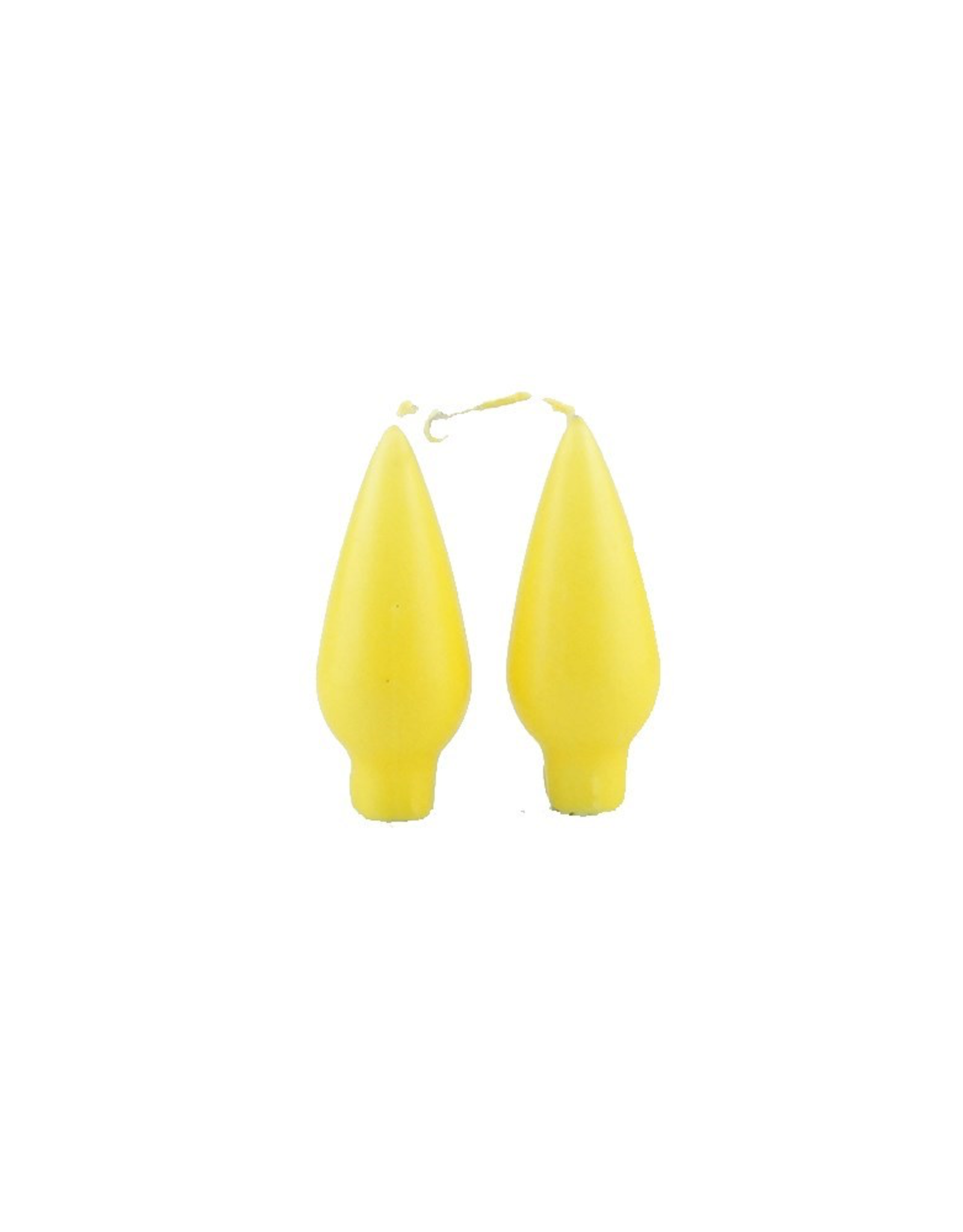 Danish Drop Candles 4" Pair, Yellow