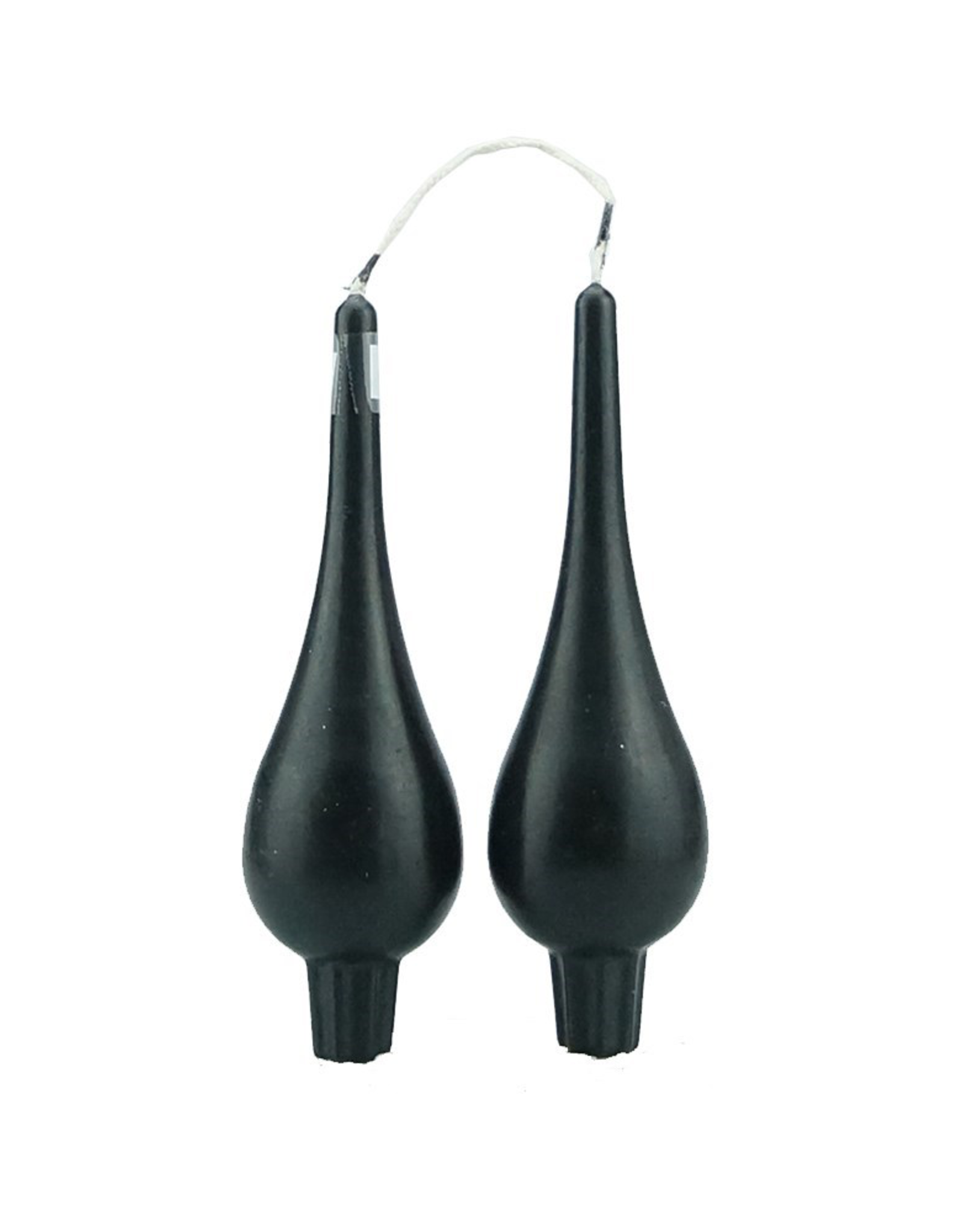 Danish Drop Candles 7" Pair, Black