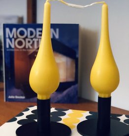 Danish Drop Candles 7" Pair, Yellow