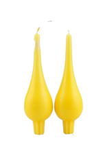 Danish Drop Candles 7" Pair, Yellow