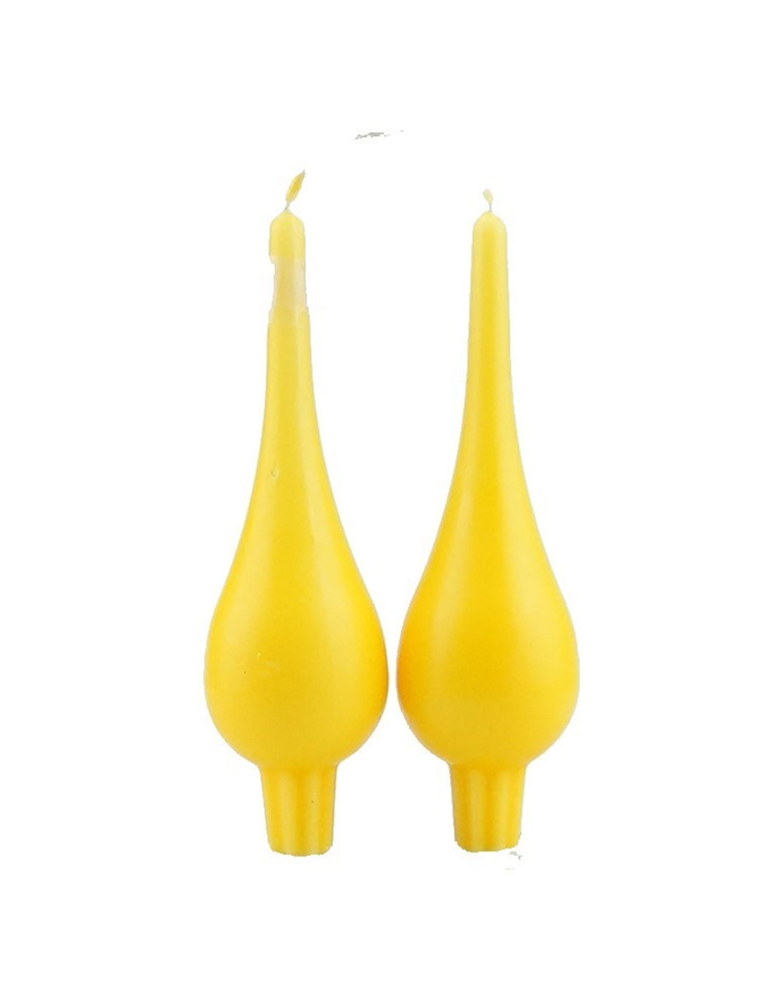 Danish Drop Candles 7" Pair, Yellow