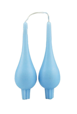 Danish Drop Candles 7" Pair, Ice Blue
