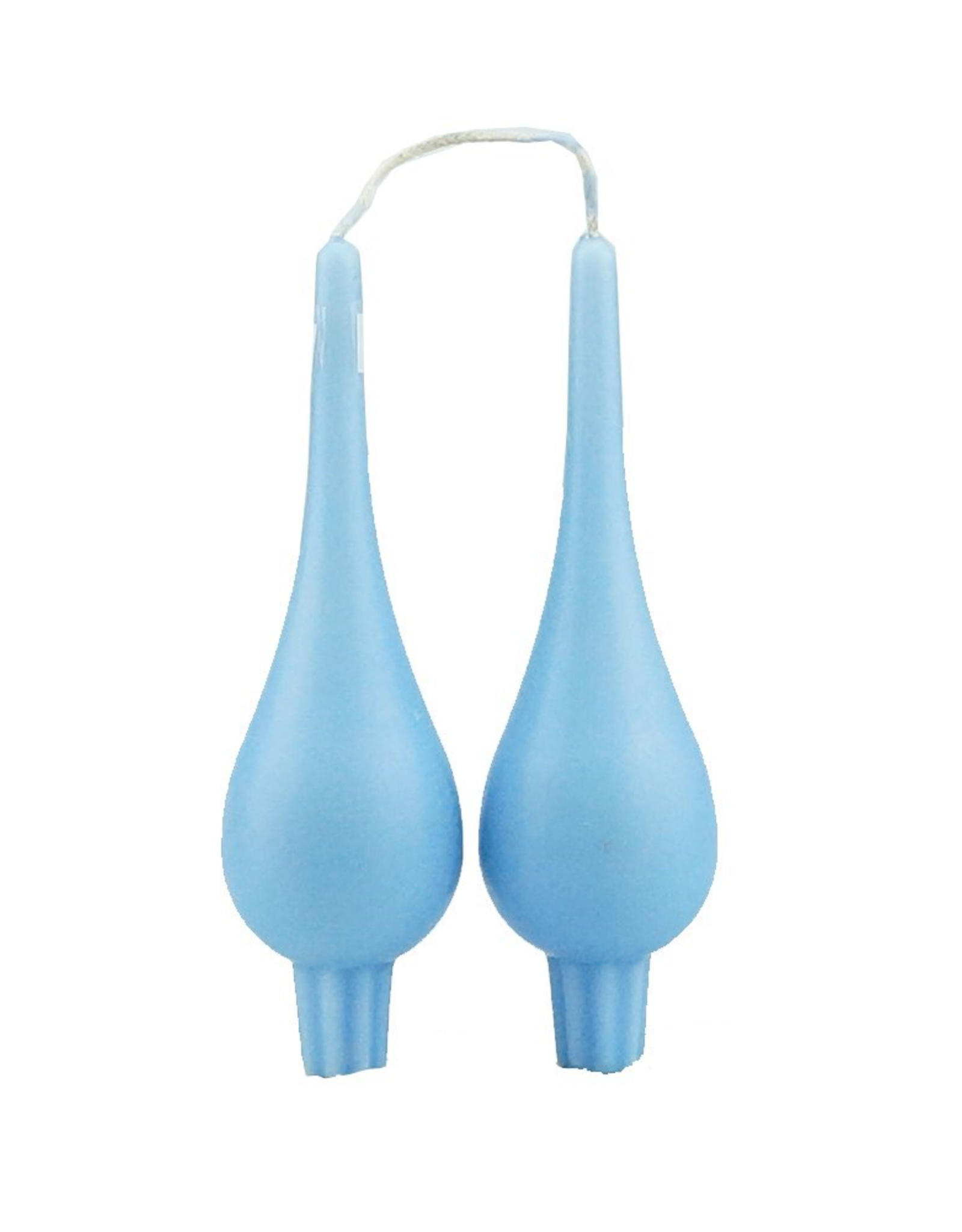 Danish Drop Candles 7" Pair, Ice Blue