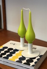 Danish Drop Candles 7" Pair, Kiwi