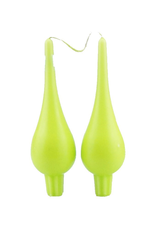 Danish Drop Candles 7" Pair, Kiwi