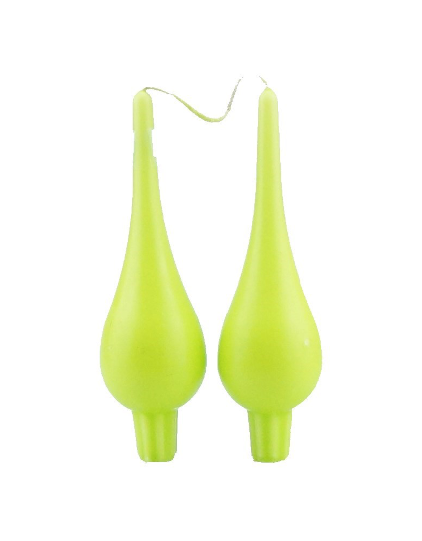 Danish Drop Candles 7" Pair, Kiwi