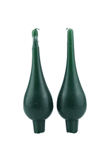 Danish Drop Candles 7" Pair, Dark Green