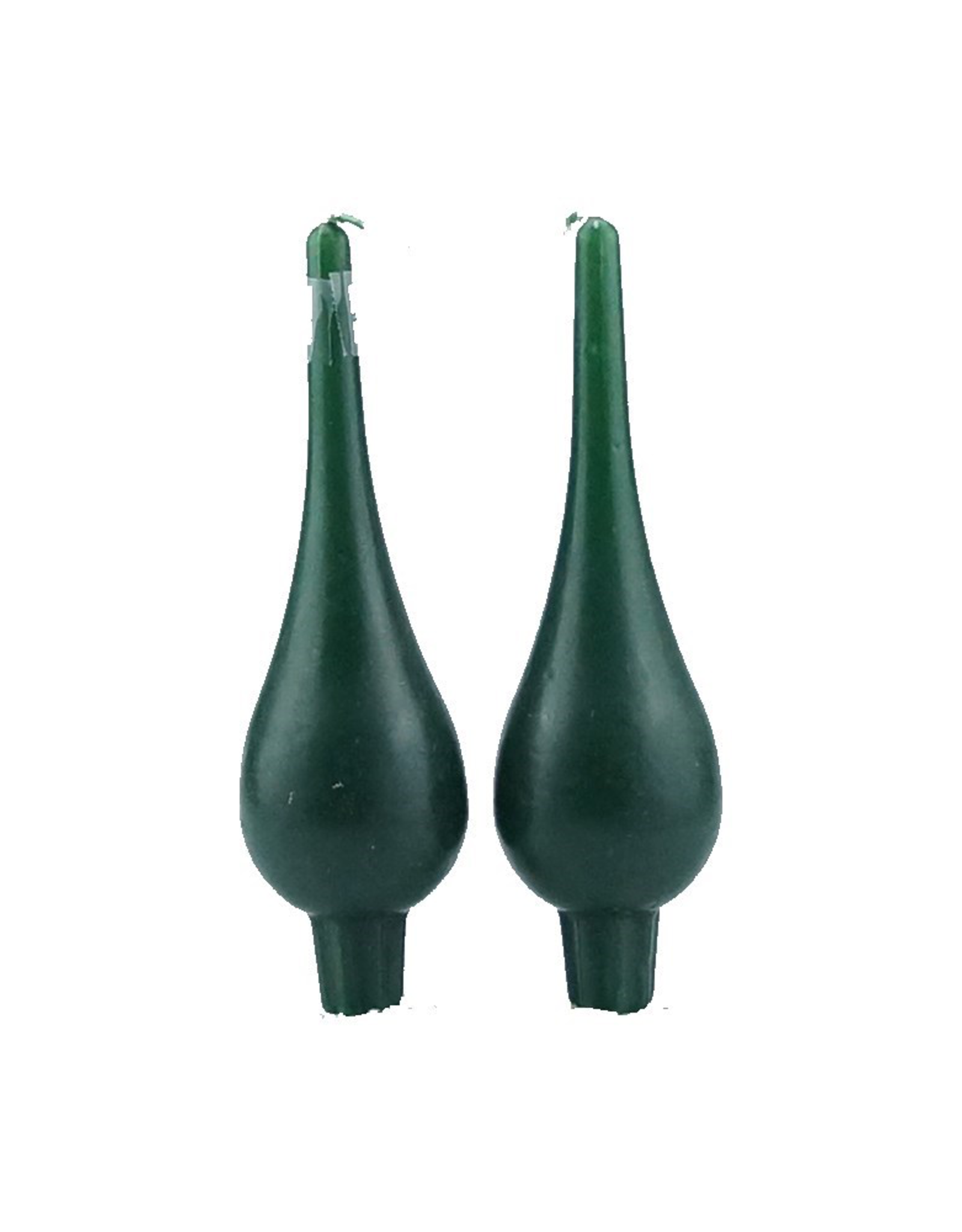 Danish Drop Candles 7" Pair, Dark Green
