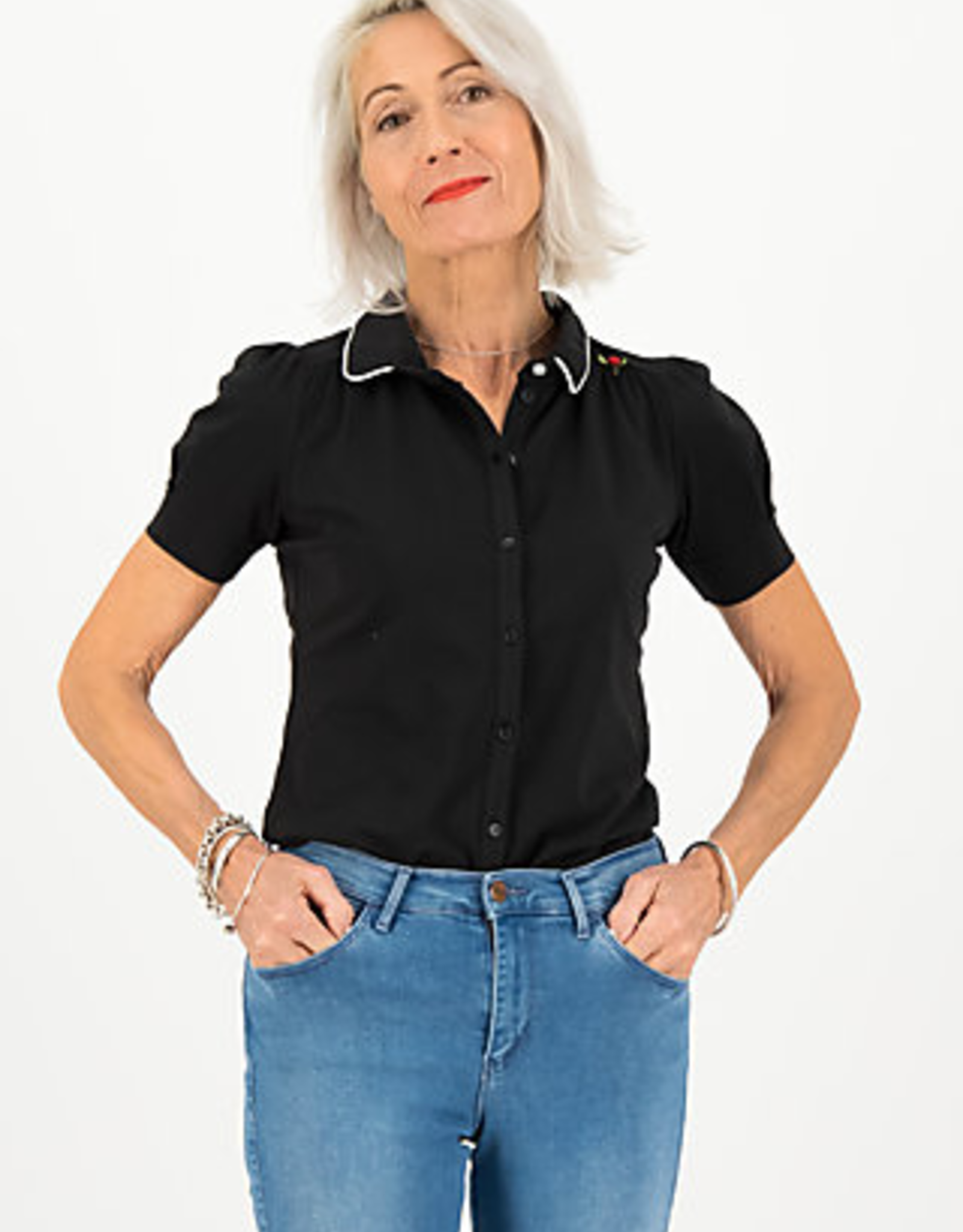 Retro Jersey Blouse