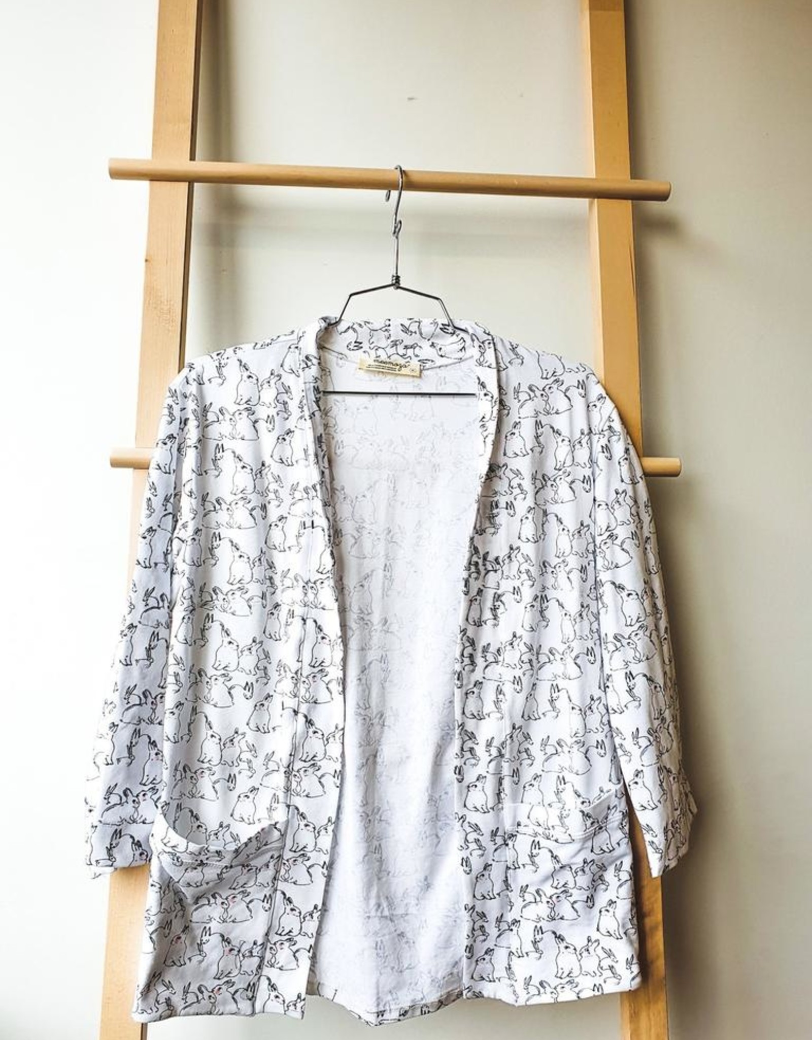 Kimono Cardi - Organic Cotton - Bunny Print