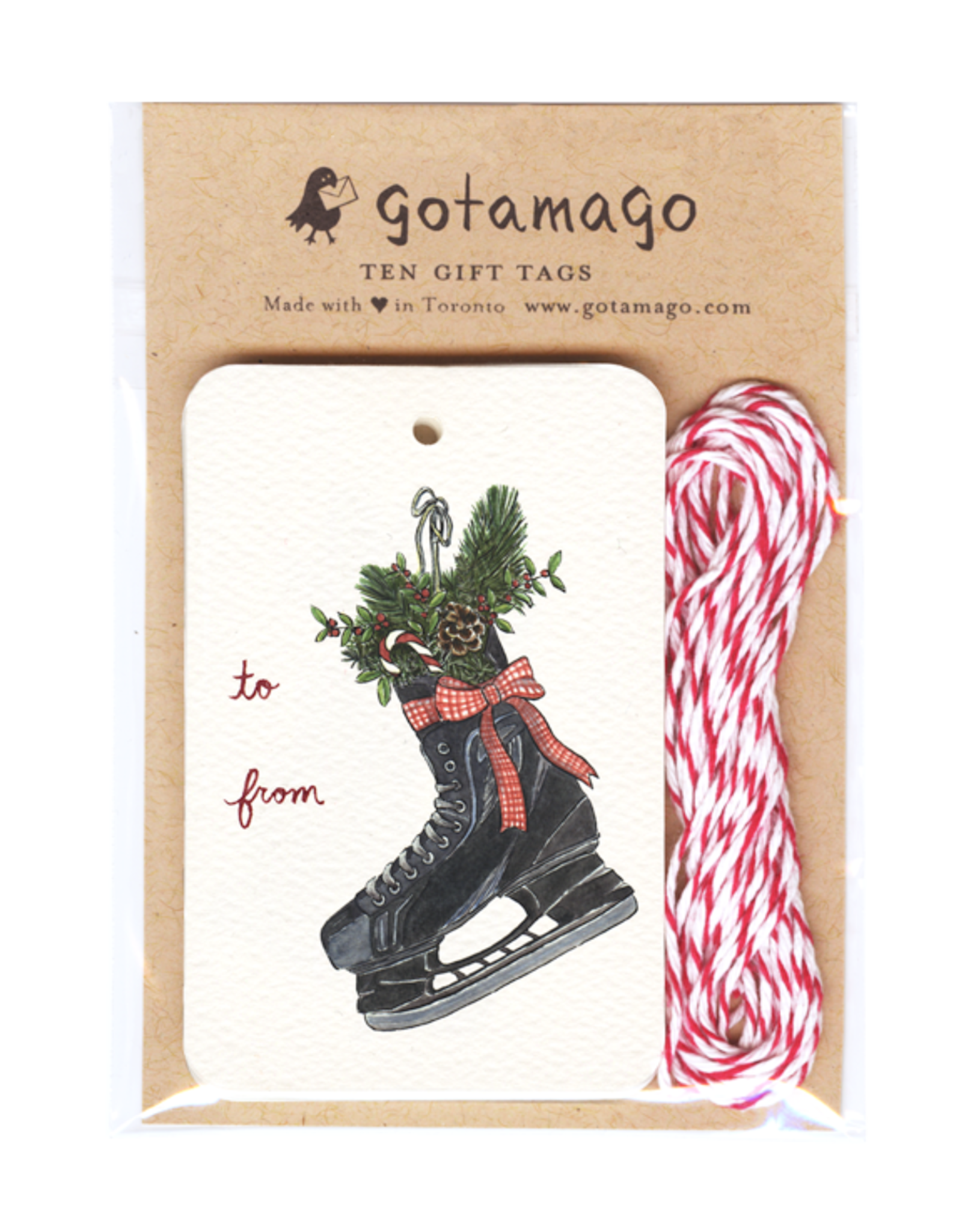 Hockey Skate Gift Tags, Set/10
