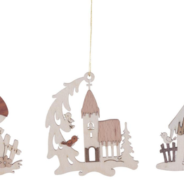 Winter House Ornament (Single) Assorted