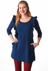 Ruffle Tunic Dress Navy