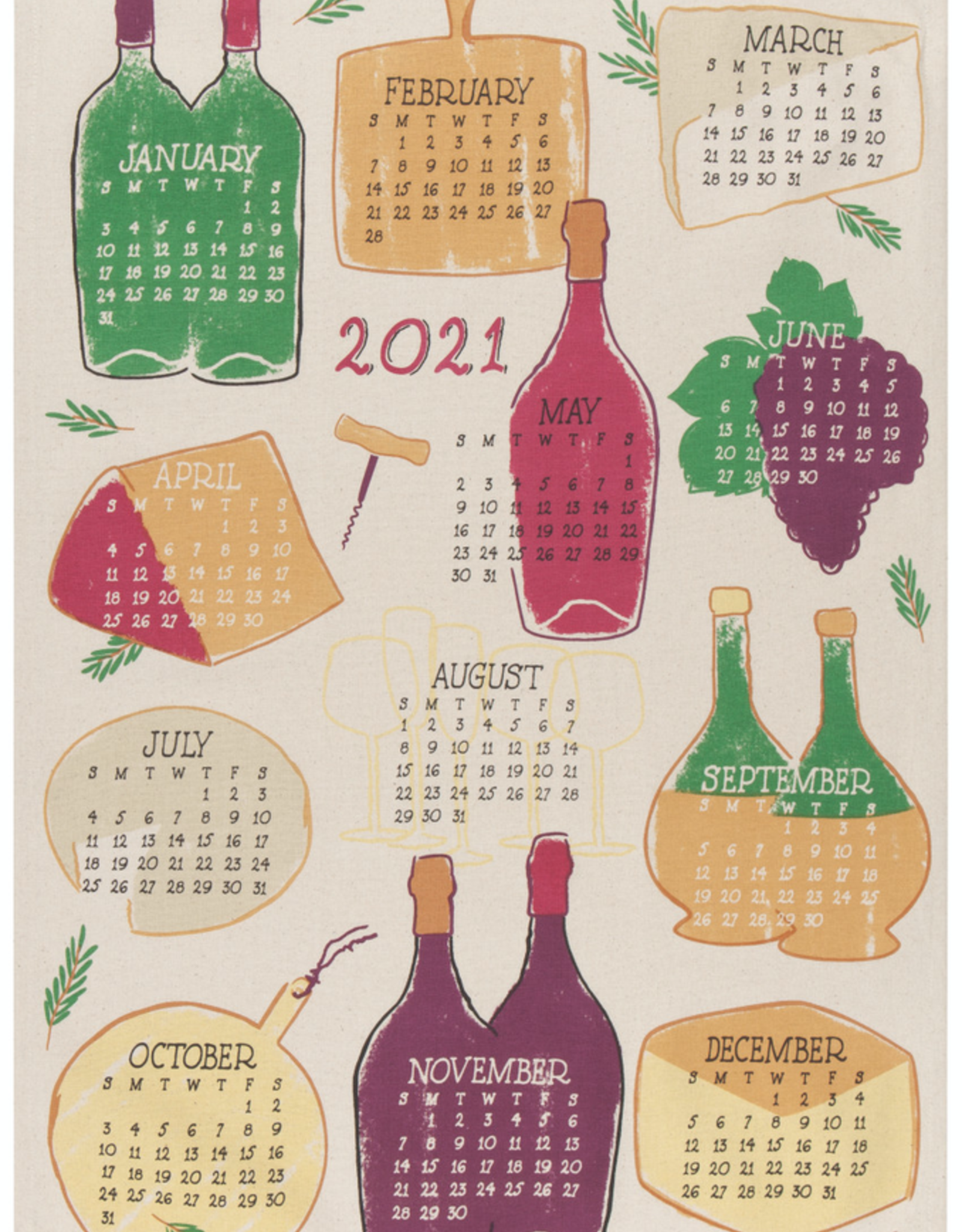Wine Year 2021 Tea Towel