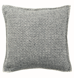 Chevron Lambswool Cushion Grey 18x18"